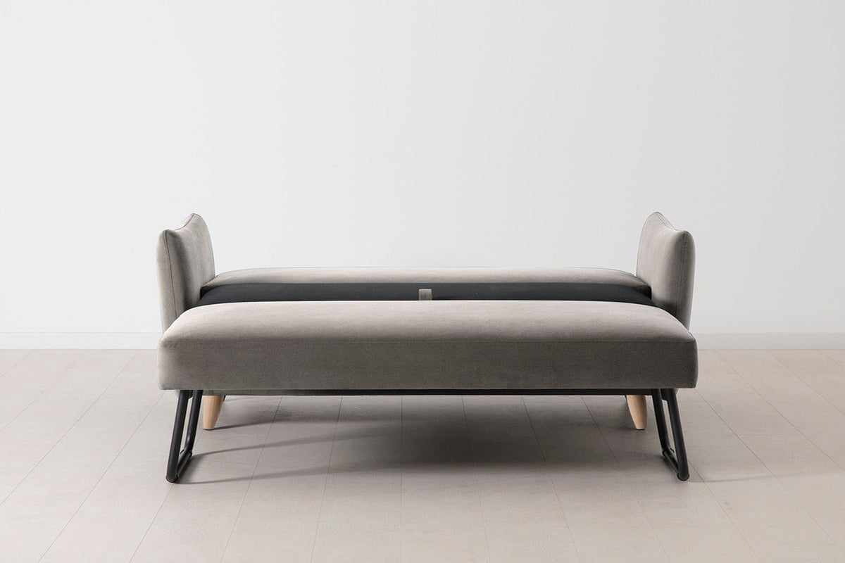 Model 08 Sofa Bed 2.5 Seater, Oak / Elephant