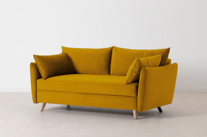 Model 08 Sofa Bed 2.5 Seater, Oak / Mustard
