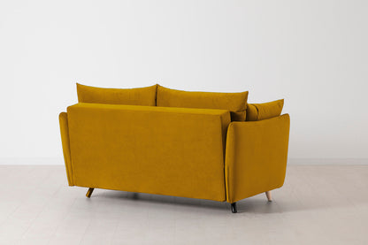 Model 08 Sofa Bed 2 Seater, Oak / Mustard