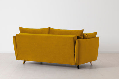 Model 08 Sofa Bed 2.5 Seater, Oak / Mustard