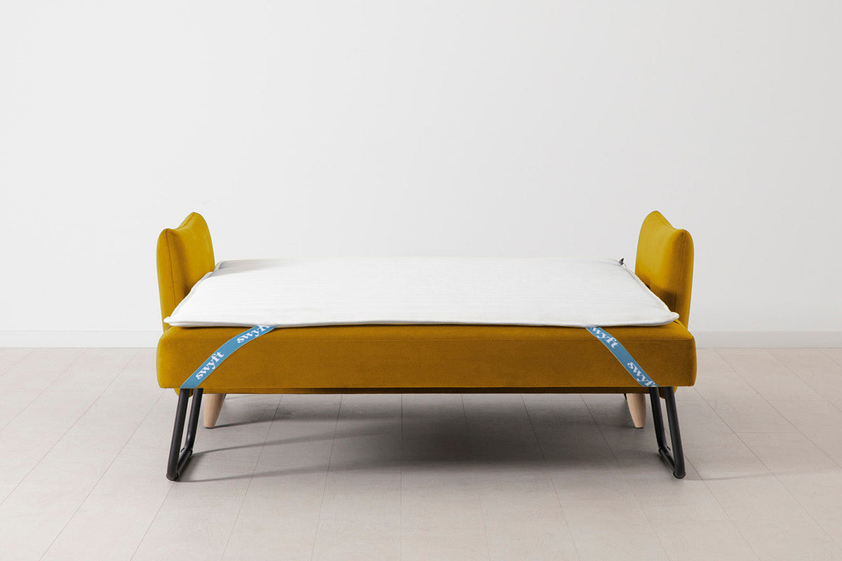 Model 08 Sofa Bed 2.5 Seater, Oak / Mustard