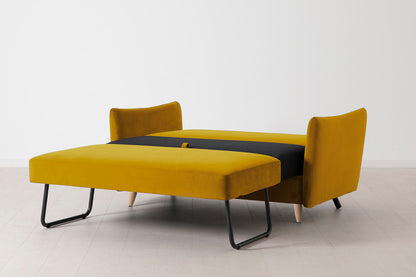 Model 08 Sofa Bed 2 Seater, Oak / Mustard