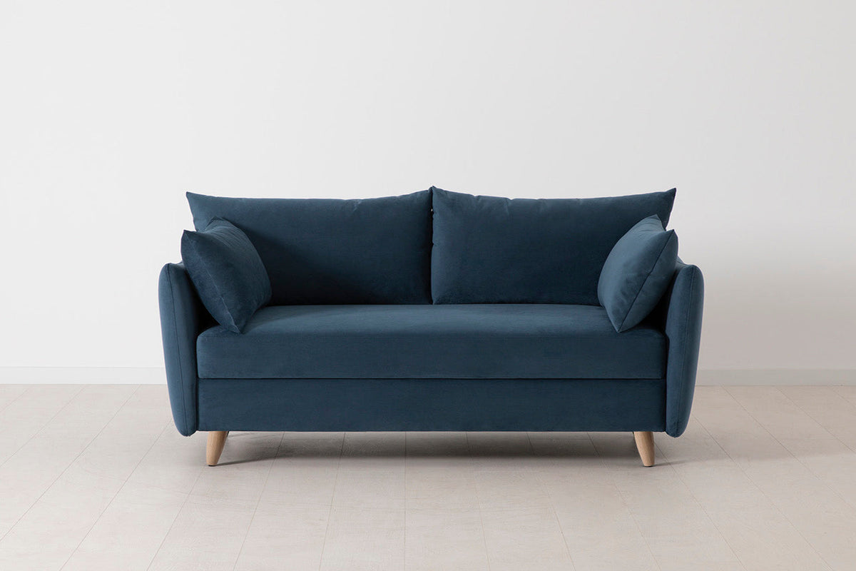 Model 08 Sofa Bed 2.5 Seater, Oak / Teal