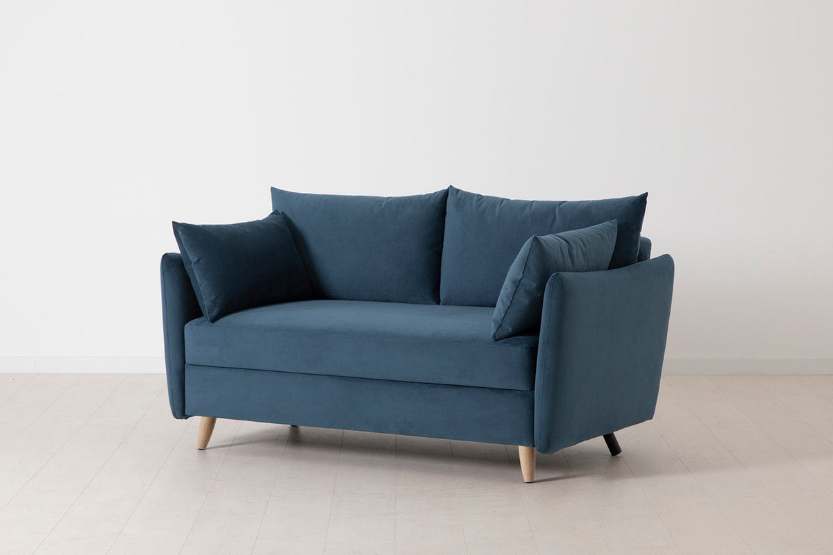 Model 08 Sofa Bed 2 Seater, Oak / Teal