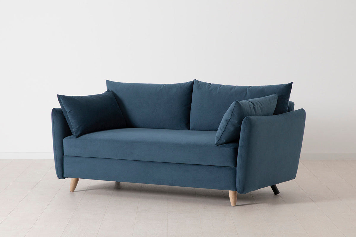 Model 08 Sofa Bed 2.5 Seater, Oak / Teal