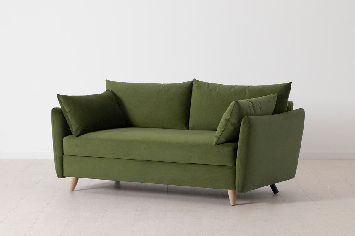Model 08 Sofa Bed 2.5 Seater, Oak / Vine