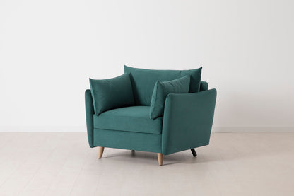 Model 08 Chair Bed Single Sofa Bed, Oak / Kingfisher
