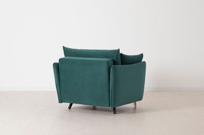 Model 08 Chair Bed Single Sofa Bed, Oak / Kingfisher