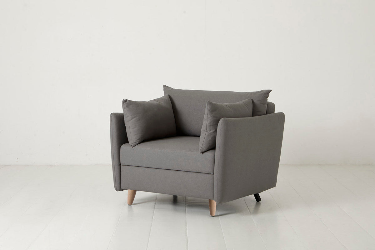 Model 08 Chair Bed Single Sofa Bed, Oak / Risso