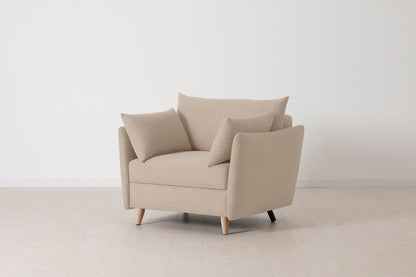Model 08 Chair Bed Single Sofa Bed, Oak / Oatmeal