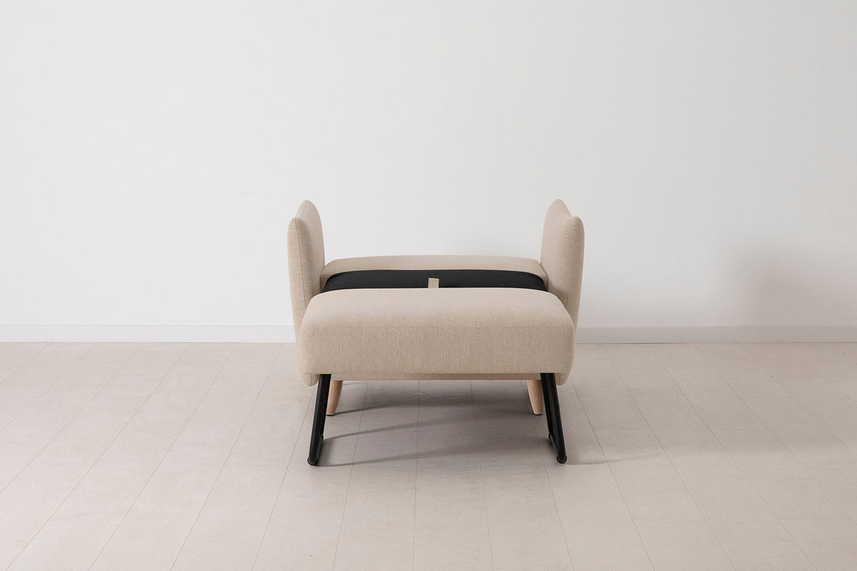 Model 08 Chair Bed Single Sofa Bed, Oak / Oatmeal
