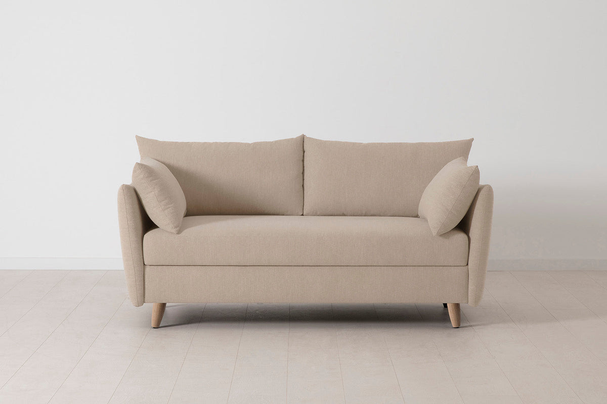 Model 08 Sofa Bed 2.5 Seater, Oak / Oatmeal