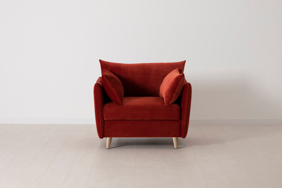 Model 08 Chair Bed Single Sofa Bed, Oak / Harissa