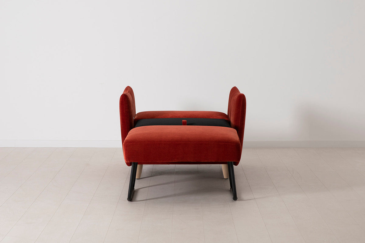 Model 08 Chair Bed Single Sofa Bed, Oak / Harissa