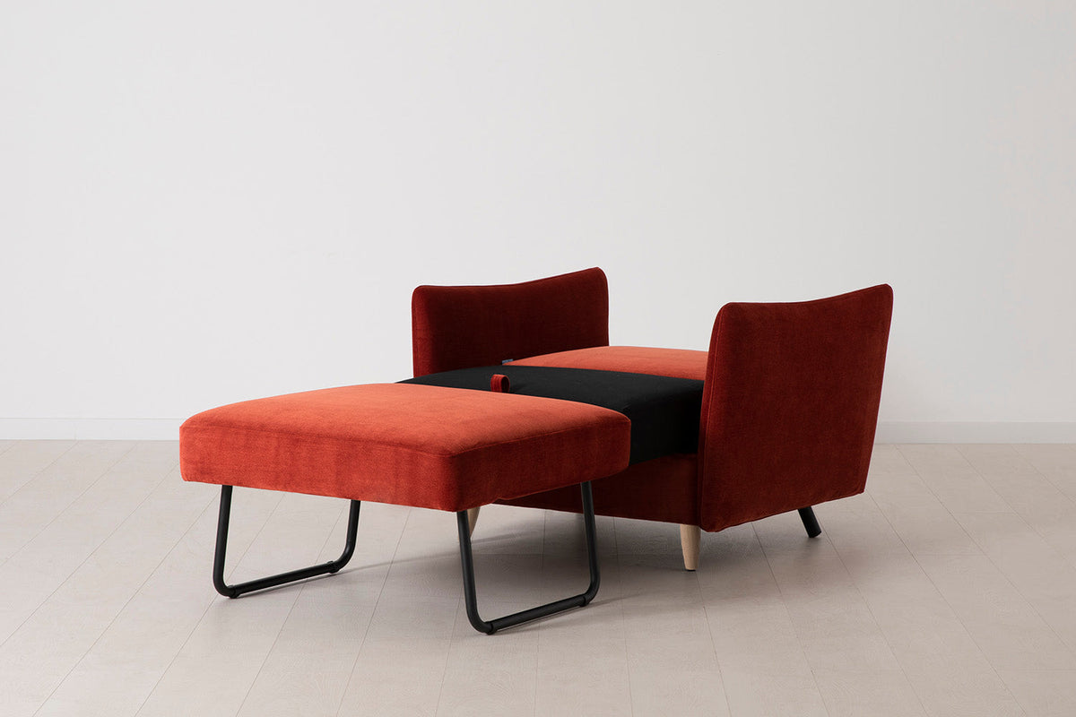 Model 08 Chair Bed Single Sofa Bed, Oak / Harissa