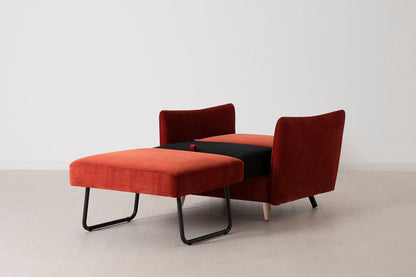 Model 08 Chair Bed Single Sofa Bed, Oak / Harissa