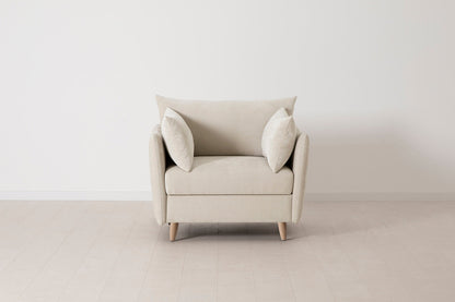 Model 08 Chair Bed Single Sofa Bed, Oak / Chalk