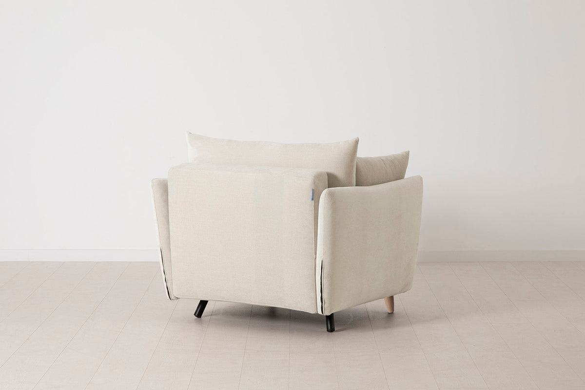Model 08 Chair Bed Single Sofa Bed, Oak / Chalk
