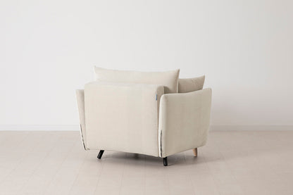 Model 08 Chair Bed Single Sofa Bed, Oak / Chalk