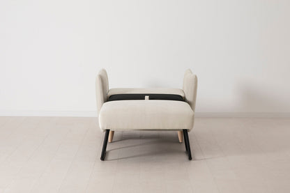 Model 08 Chair Bed Single Sofa Bed, Oak / Chalk