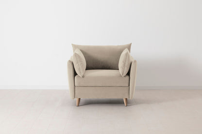 Model 08 Chair Bed Single Sofa Bed, Oak / Bone