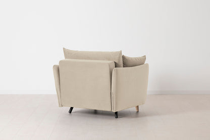 Model 08 Chair Bed Single Sofa Bed, Oak / Bone