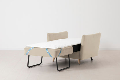 Model 08 Chair Bed Single Sofa Bed, Oak / Bone