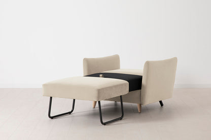 Model 08 Chair Bed Single Sofa Bed, Oak / Bone