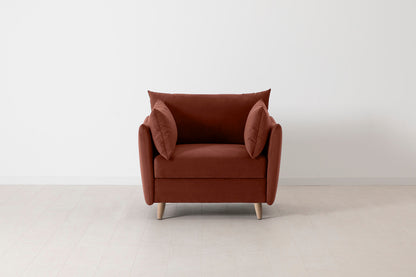 Model 08 Chair Bed Single Sofa Bed, Oak / Brick