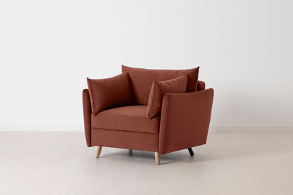 Model 08 Chair Bed Single Sofa Bed, Oak / Brick