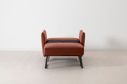 Model 08 Chair Bed Single Sofa Bed, Oak / Brick
