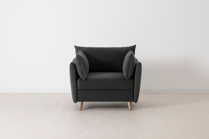 Model 08 Chair Bed Single Sofa Bed, Oak / Charcoal
