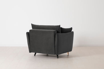Model 08 Chair Bed Single Sofa Bed, Oak / Charcoal