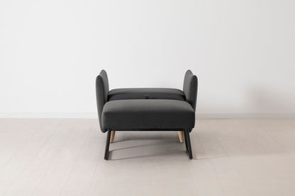 Model 08 Chair Bed Single Sofa Bed, Oak / Charcoal