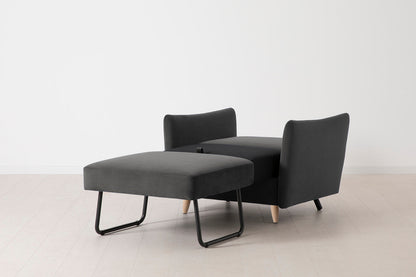 Model 08 Chair Bed Single Sofa Bed, Oak / Charcoal