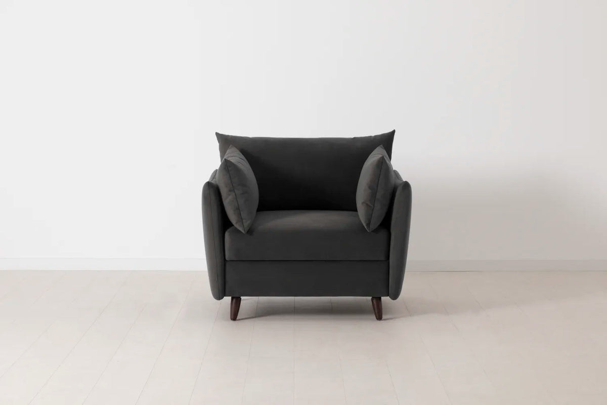 Model 08 Chair Bed Single Sofa Bed, Charcoal