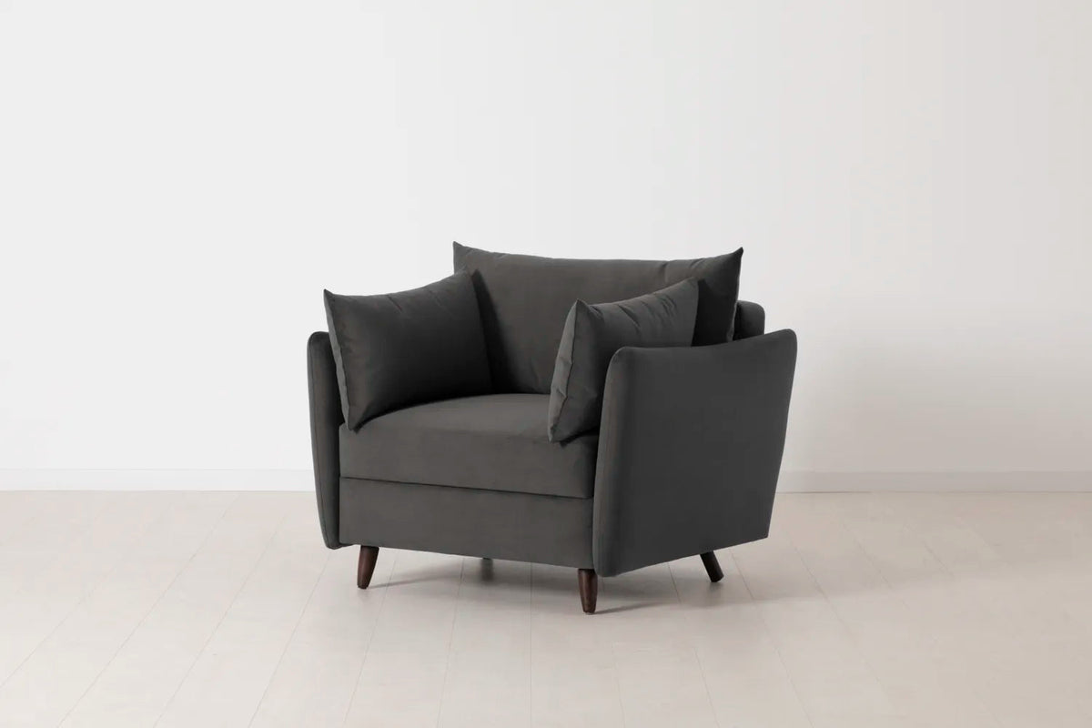 Model 08 Chair Bed Single Sofa Bed, Charcoal
