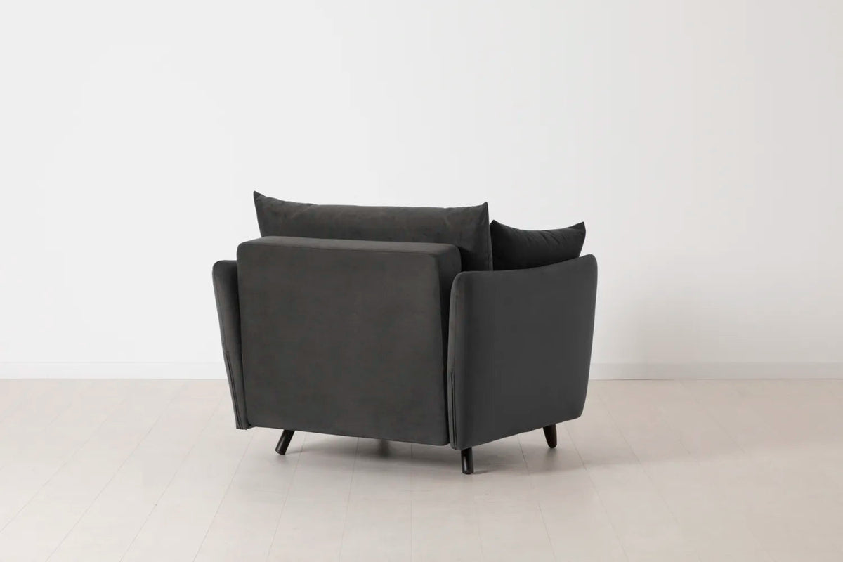 Model 08 Chair Bed Single Sofa Bed, Charcoal