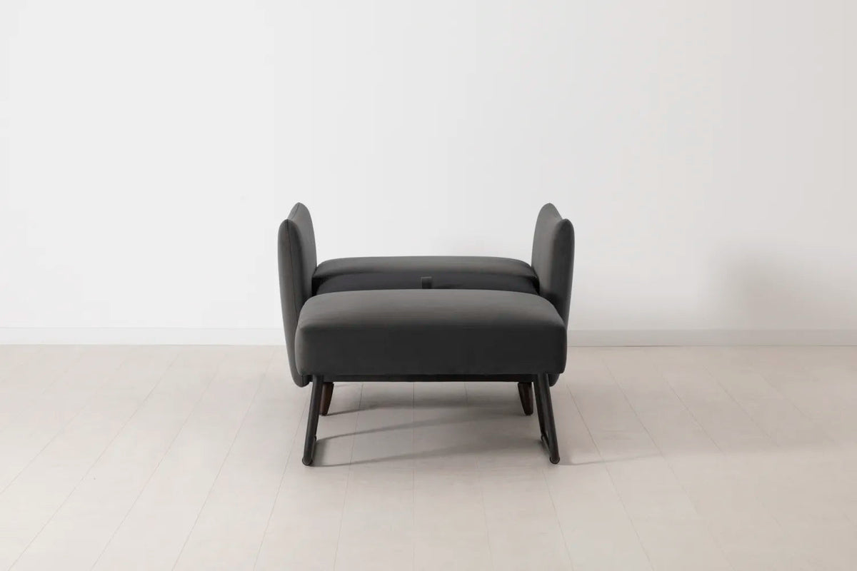 Model 08 Chair Bed Single Sofa Bed, Charcoal