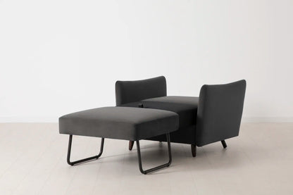 Model 08 Chair Bed Single Sofa Bed, Charcoal