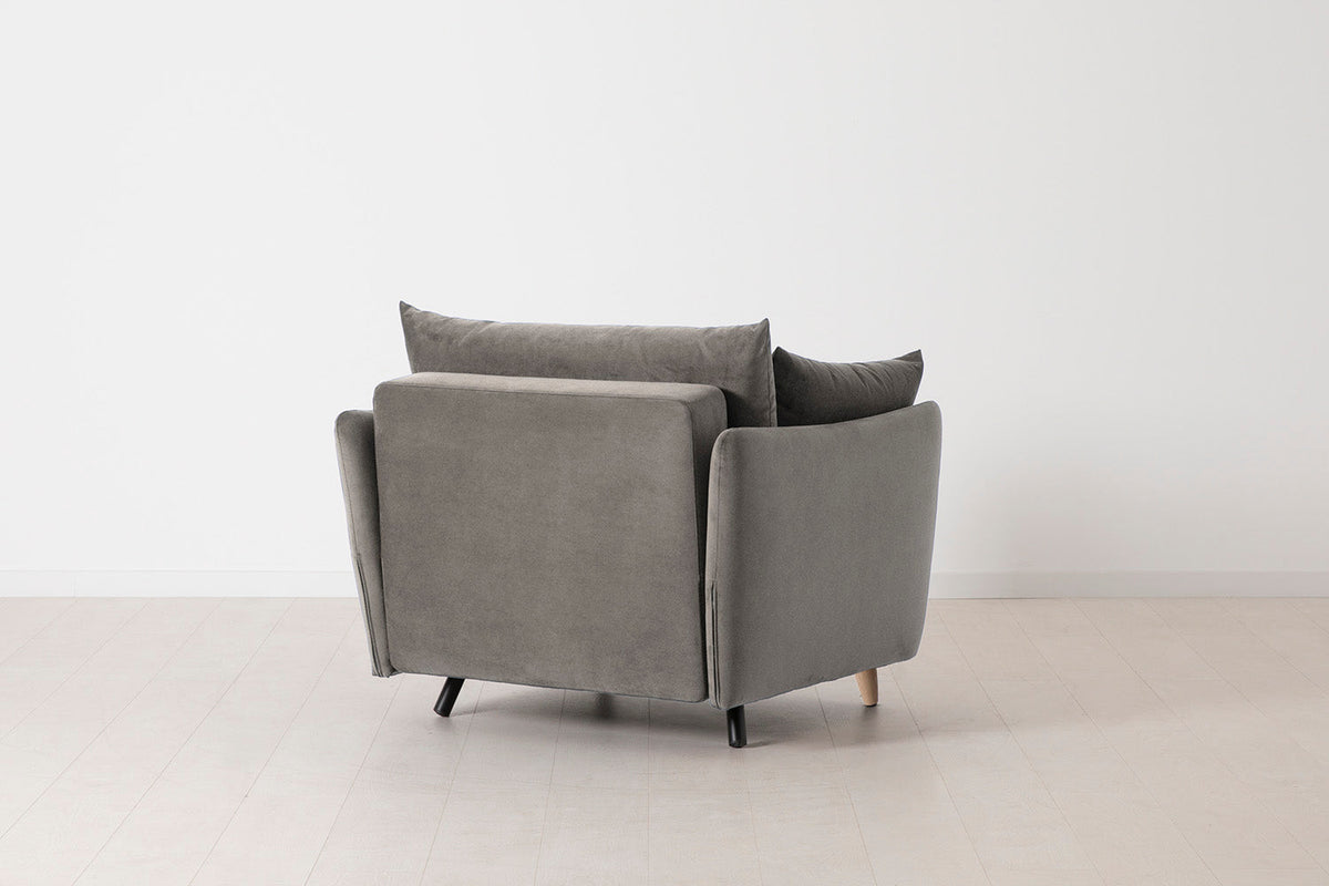 Model 08 Chair Bed Single Sofa Bed, Oak / Elephant