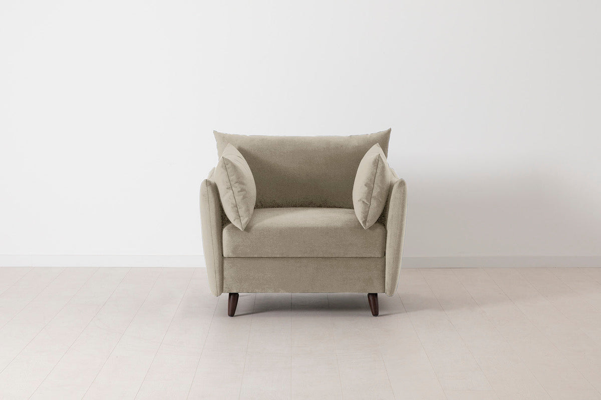 Model 08 Chair Bed Single Sofa Bed, Flax