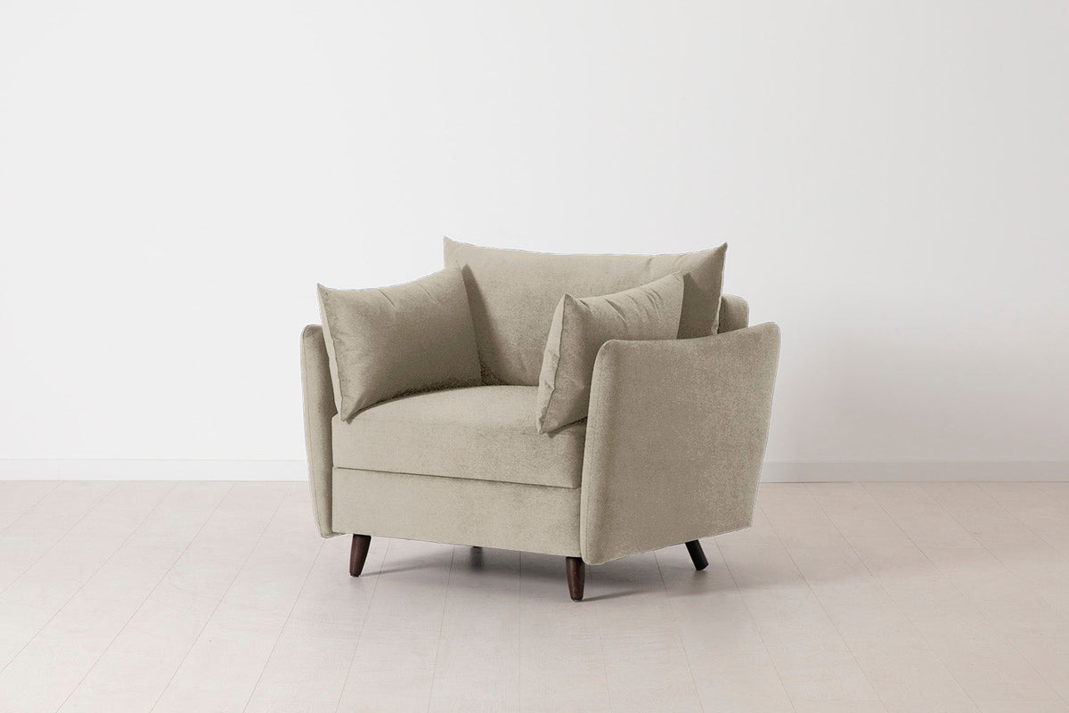 Model 08 Chair Bed Single Sofa Bed, Flax