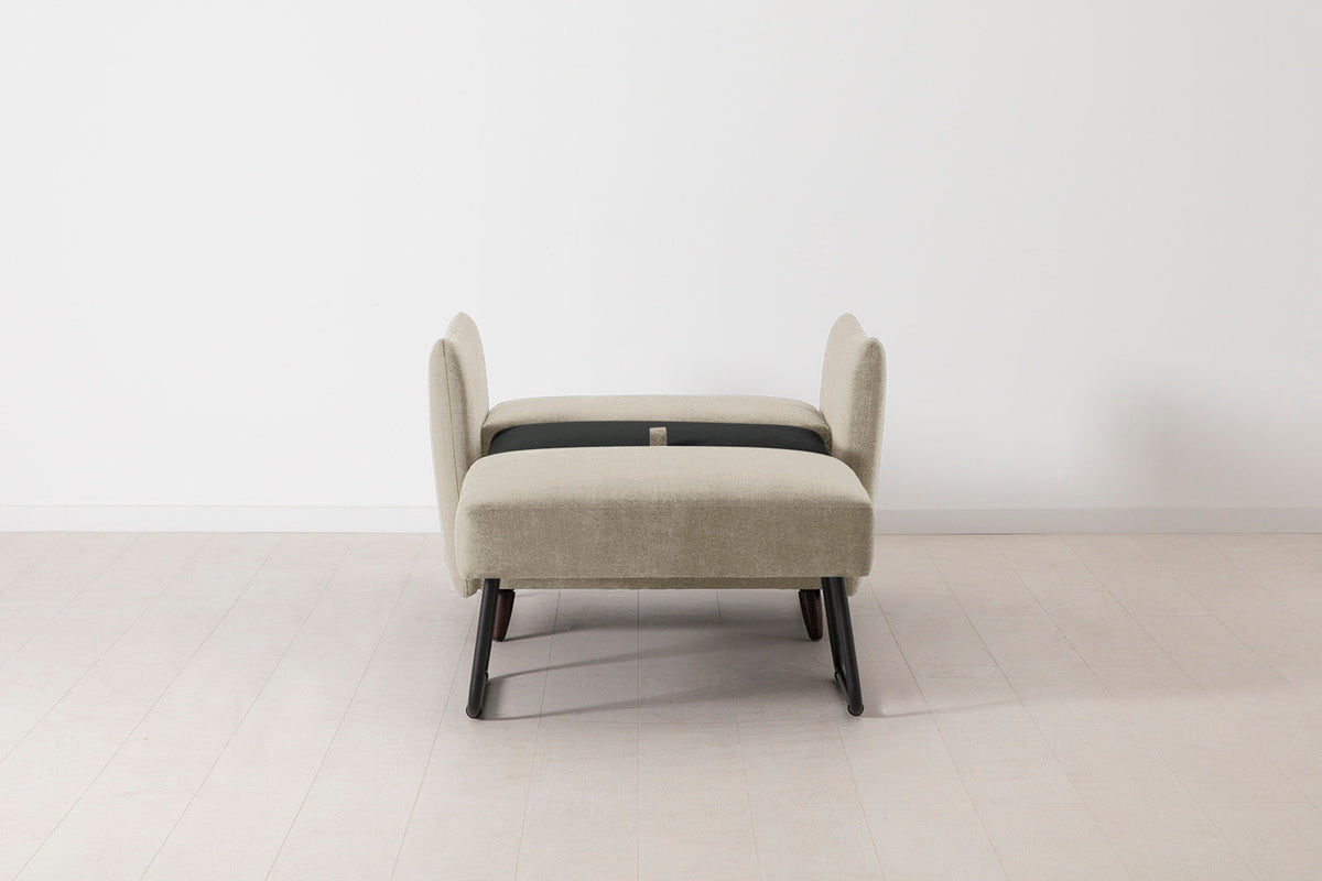 Model 08 Chair Bed Single Sofa Bed, Flax