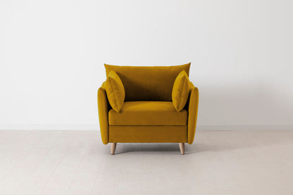 Model 08 Chair Bed Single Sofa Bed, Oak / Mustard