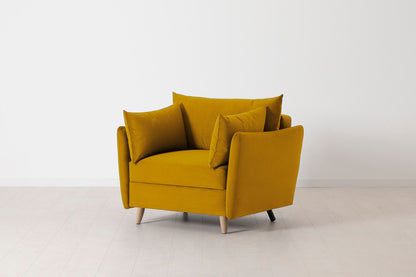 Model 08 Chair Bed Single Sofa Bed, Oak / Mustard