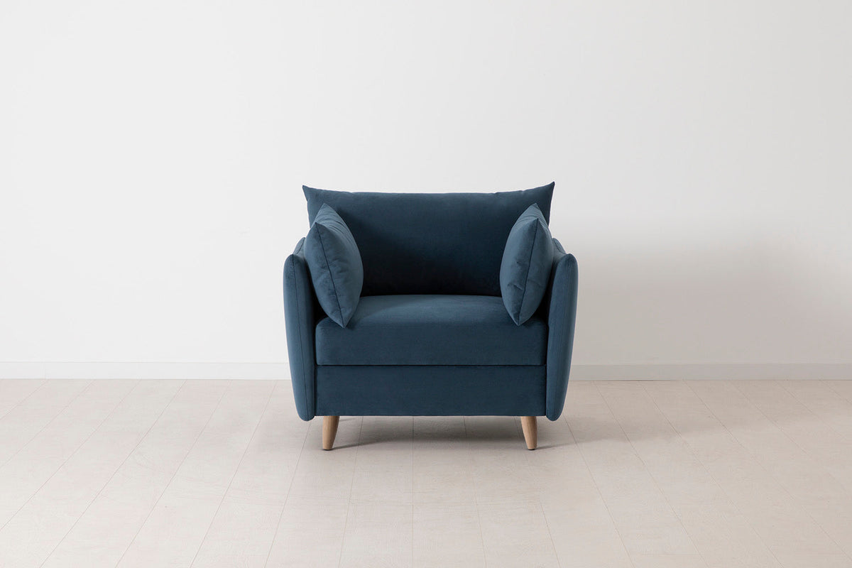 Model 08 Chair Bed Single Sofa Bed, Oak / Teal