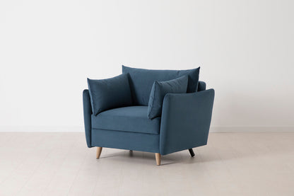 Model 08 Chair Bed Single Sofa Bed, Oak / Teal