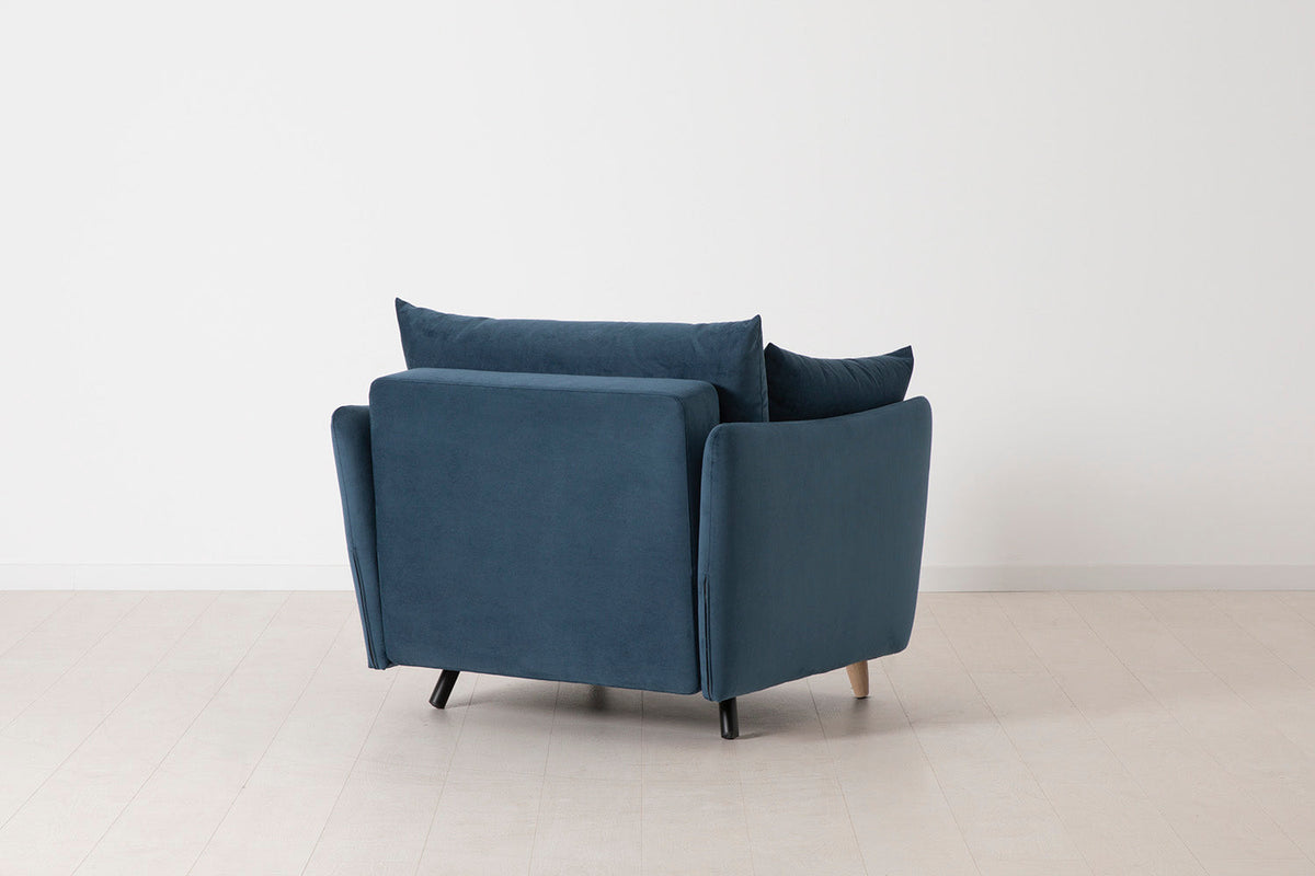 Model 08 Chair Bed Single Sofa Bed, Oak / Teal