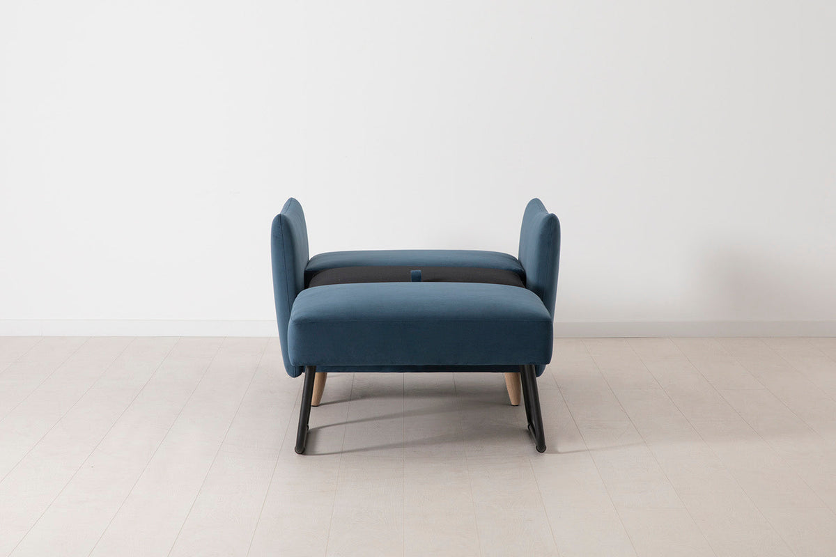Model 08 Chair Bed Single Sofa Bed, Oak / Teal